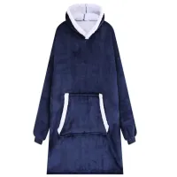 Ciepła bluza koc oversize xxl 2w1 gruba futrzak miękka z kapturem