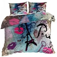 Pościel 3D bawełna satyna 140x200cm CAŁUŚNY PARYŻ