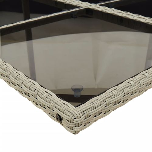 11-cz. zestaw mebli do ogrodu z poduszkami jasnoszary rattan PE na Arena.pl