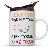 Kubek Prezent Dla Elektryka Prąd Nie Tyka Z Nadrukiem Ze Zdjęciem