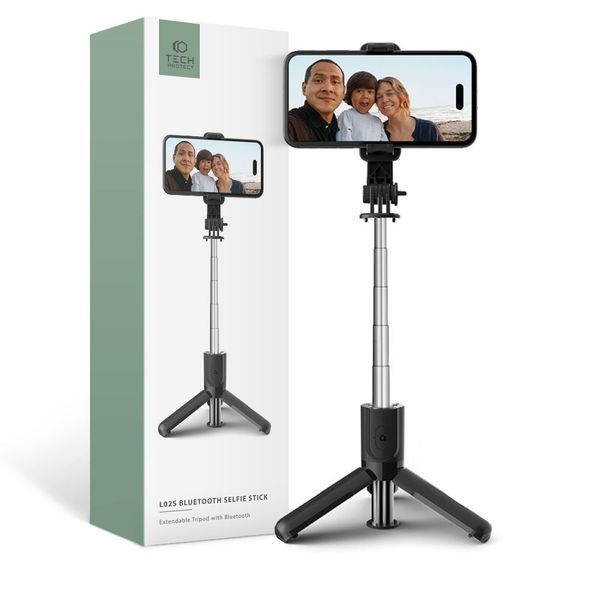 TECH-PROTECT L02S BLUETOOTH SELFIE STICK TRIPOD BLACK zdjęcie 1
