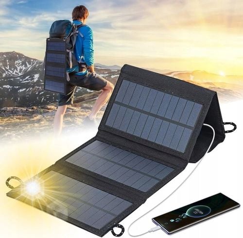 ŁADOWARKA SOLARNA DO TELEFONU 20W SKŁADANY PANEL SŁONECZNY USB IP65 na Arena.pl
