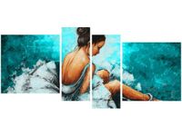 OBRAZ BALETNICA TURKUSOWYM TLE