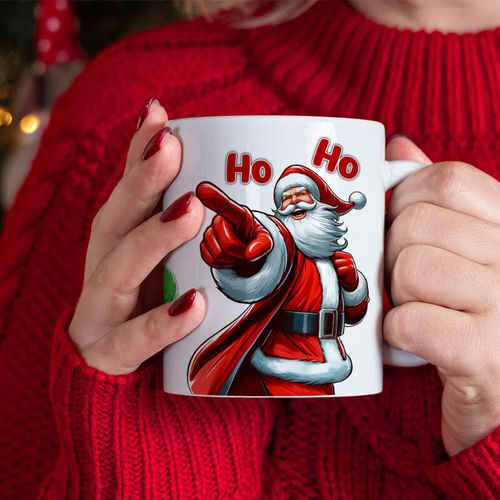 Świąteczny kubek z nadrukiem - Mikołaj Ho ho ho na Arena.pl