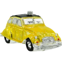 Bombka choinkowa szklana: Samochód Citroen 2CV: żółty