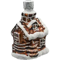 Bombka choinkowa szklana: Domek piernikowy z werandą i kominem