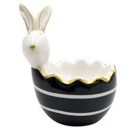 KRÓLIK WIELKANOCNY CERAMICZNY ZAJĄCZEK Z DONICZKĄ NA JAJKO ZIOŁA
