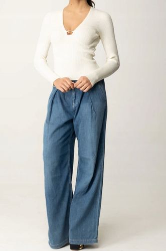 Twin-set Prążkowany sweter z profilowanymi miseczkami M na Arena.pl