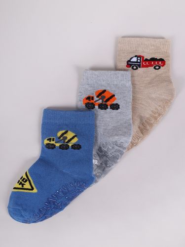 Skarpety chłopięce dziecięce z silikonowym ABS pojazdy 3PAK 20-22 YOCLUB na Arena.pl
