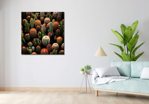 Obraz 90x90cm Ogród Kaktusów na Arena.pl