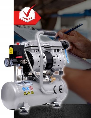 SPRĘŻARKA KOMPRESOR BEZOLEJOWY MOCNY WYDAJNY 6L 550W DWA TŁOKI R2 10 BAR na Arena.pl