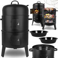 WĘDZARNIA GRILL STALOWA WĘGLOWY OGRODOWY PRZENOŚNY PALENISKO TUBA RUSZT 3w1