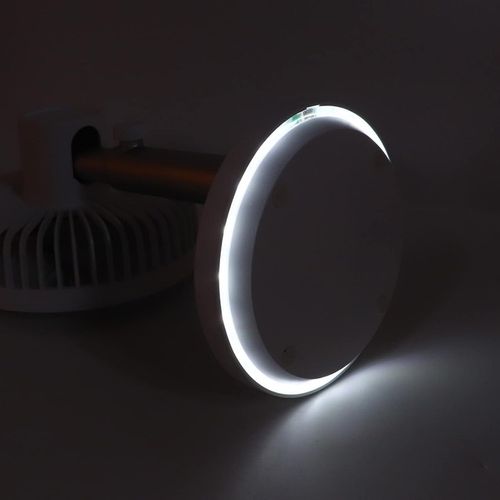 Wentylator wiatrak biurkowy cichy stojący 30cm biały USB LED akumulator na Arena.pl