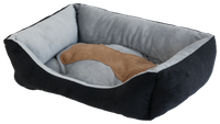 Legowisko dla psa czarne L prostokątne BONE 63x50x11cm