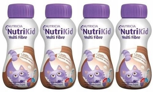 Nutrikid multi fibre czekoladowy ZESTAW 4x 200 ml na Arena.pl