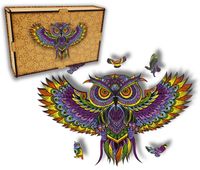 Puzzle Drewniane dla dzieci Sowa  Owl w pudełku drewnianym