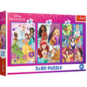Puzzle - 3x80 - Księżniczki przyjaciółki - Disney Princess - Trefl 34884