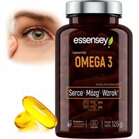 OMEGA 3 3000 MG Z RYB + WITAMINA E SERCE MÓZG WZROK EPA DHA TRAN OLEJ RYBI