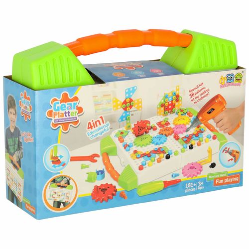 Klocki Konstrukcyjne Wkrętarka dla Dzieci Wiertarka Śrubki Zestaw XXL 181el na Arena.pl