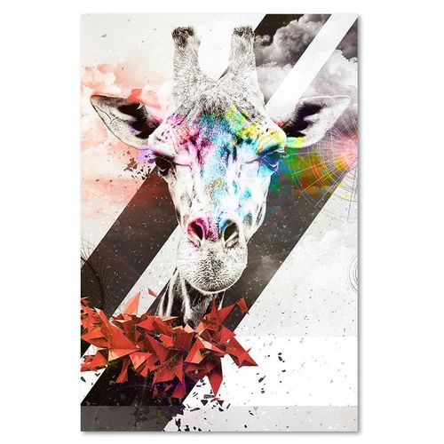 OBRAZ ŚCIENNY Żyrafa Abstrakcja Kolorowy 80x120 na Arena.pl