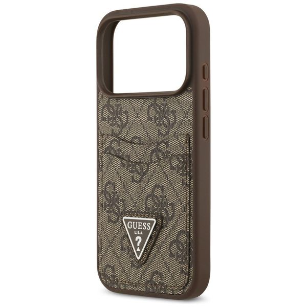 Etui Guess 4G Double Card Triangle do iPhone 17 Pro brązowy zdjęcie 6