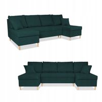 Narożnik Wigo BIG rozkładany z funkcją spania  welur zielony