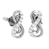 SREBRNE KOLCZYKI ZNAK NIESKOŃCZONOŚCI NA SZTYFT INFINITY SREBRO PRÓBY 925