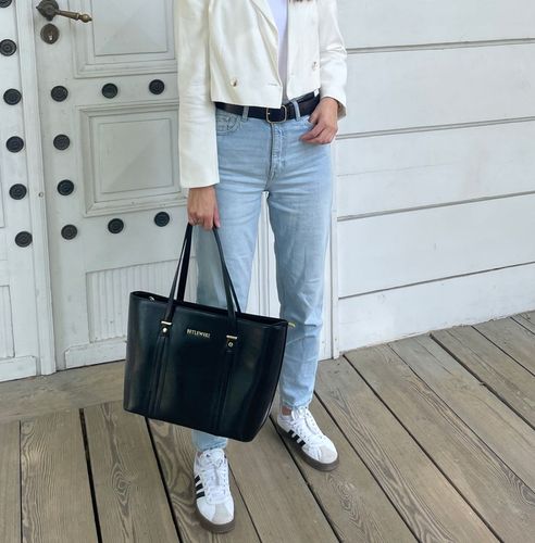 BETLEWSKI duża torebka Damska do ręki i ramię czarna pojemna suwak a4 na Arena.pl