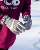 Rękawiczki Narciarskie Zimowe Na Snowboard Narty M/L Szaro-Różowy