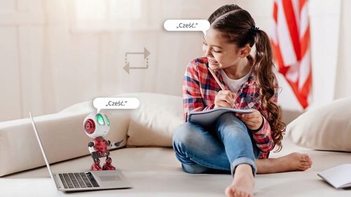 Robot VOICE BLUE mówi powtarza świeci Rebel na Arena.pl