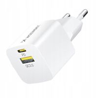 2 x Ładowarka sieciowa Wozinsky WWCEAC GaN USB-A USB-C 33W - biała