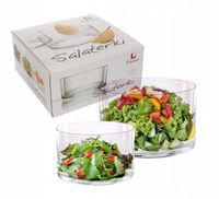Salaterki szklane na sałatki przekąski miska prosta Edwanex 17 cm + 20 cm