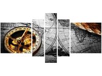 80CM 160CM OBRAZ 5 ELEM ZABYTKOWA MAPA DRUK ŚCIENNY