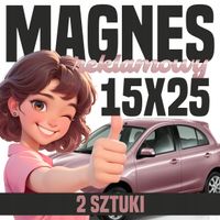 Mata Magnetyczna na Auto 15x25 cm - Profesjonalna Reklama magnes - 2 szt