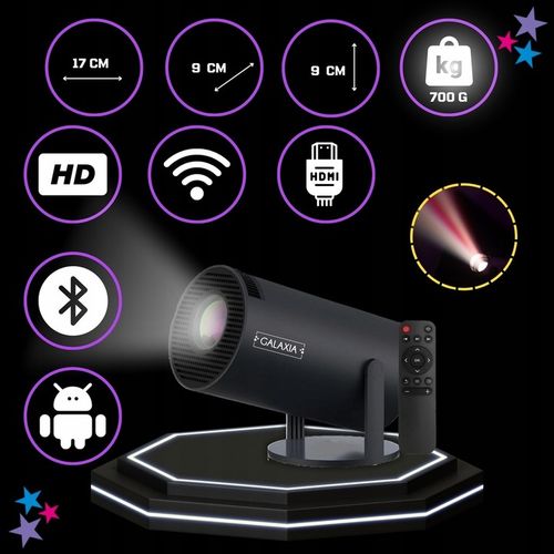 PROJEKTOR RZUTNIK MINI PRZENOŚNY ANDROID LED WIFI FULL HD SMART TV HY300 na Arena.pl
