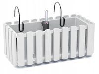 KADAX Skrzynka Balkonowa Donica Uchwyty 38cm Biała