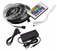 ZESTAW LED TAŚMA 3m RGB 5050 60/M +ZASILACZ, PILOT