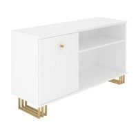 Szafka komoda Klara II 1D biały mat/złoty