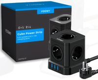 LISTWA ANTYPRZEPIĘCIOWA KOSTKA OCHRONNA 9w1 5 GNIAZDEK + 3 USB-A + 1 USB-C