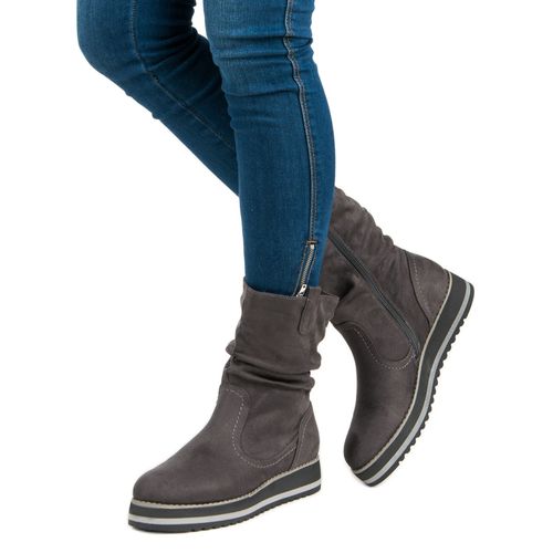 Szare botki na platformie r.38 na Arena.pl