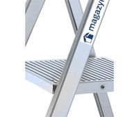 Drabina aluminiowa jednostronna 4 stopnie wytrzymałość 125 kg Magazynuj