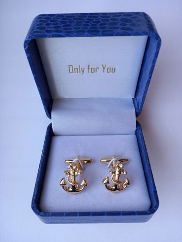 Złote spinki do koszul Kotwice Marine dla Żeglarza na Arena.pl