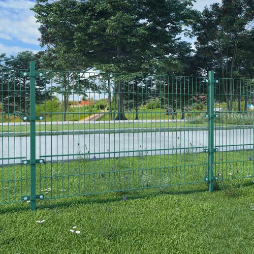 VidaXL Panel ogrodzeniowy ze słupkami, żelazny, 6 x 1,2 m, zielony na Arena.pl