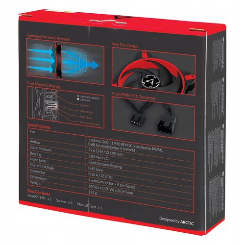 Wentylator Arctic BioniX P140 Red 140mm na Arena.pl