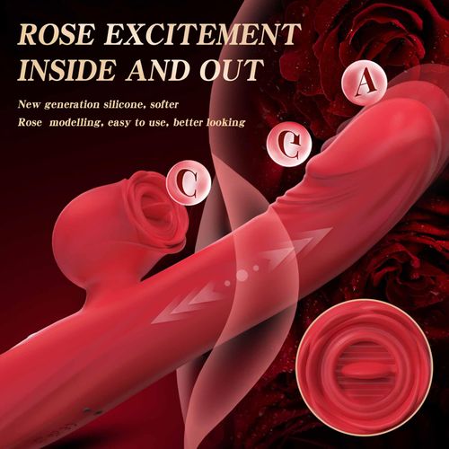 silicone vibrator 7 powerful modes -  licking, 7 thrusting heating, red na Arena.pl