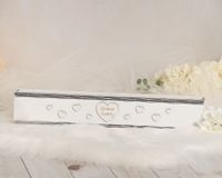 Białe pudełko na świecę do Chrztu Świętego z elementami 3D PCS-5