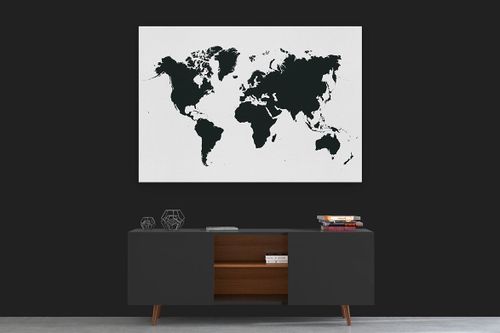 OBRAZ NA PŁÓTNIE CANVAS DO SALONU MAPA ŚWIATA 100X70 CM na Arena.pl
