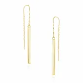 DŁUGIE WISZĄCE PRZEWLEKANE SREBRNE POZŁACANE KOLCZYKI SZTABKI PRĘTY PRECIKI