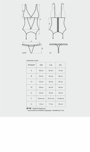 gorset ze stringami emperita 2xl/3xl obsessive na Arena.pl