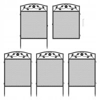 5 Paneli Wytrzymałe Metalowe Płotek Ogrodowy 110cm